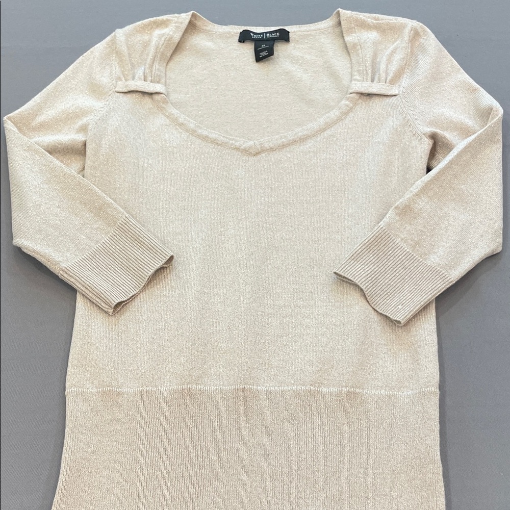White House Black Market Gold Knit Top
